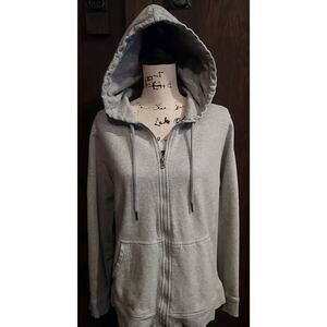 Champion Reverse Weave Full Zip Hoodie Womens Large Gray Heavyweight Sweatshirt
